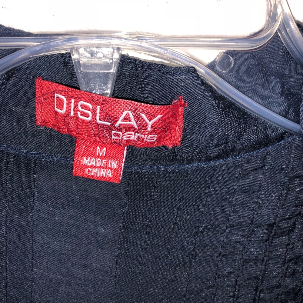 Display Paris 🦋 navy blue embroidered EUC - Picture 5 of 8